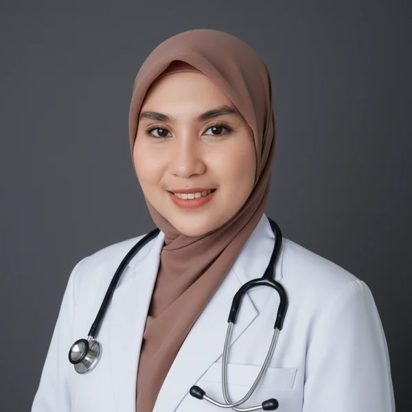 Poster jadwal praktek dr. Ully RG Batubara di Apotek Bangka