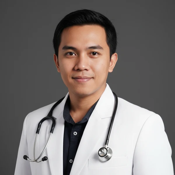 Poster jadwal praktek dr. Dwi Asep R.F, Sp.N di Apotek Bangka