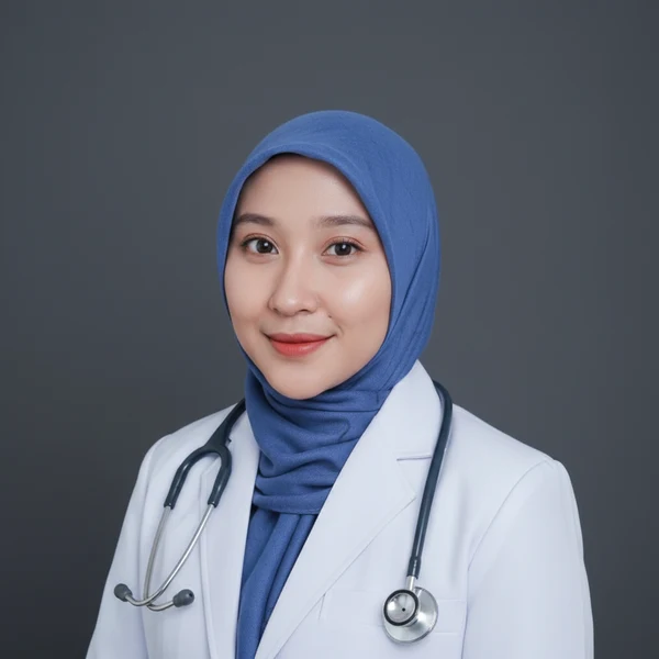 Poster jadwal praktek dr. Vania Vashti Lasrindy, Sp.DVE di Apotek Bangka
